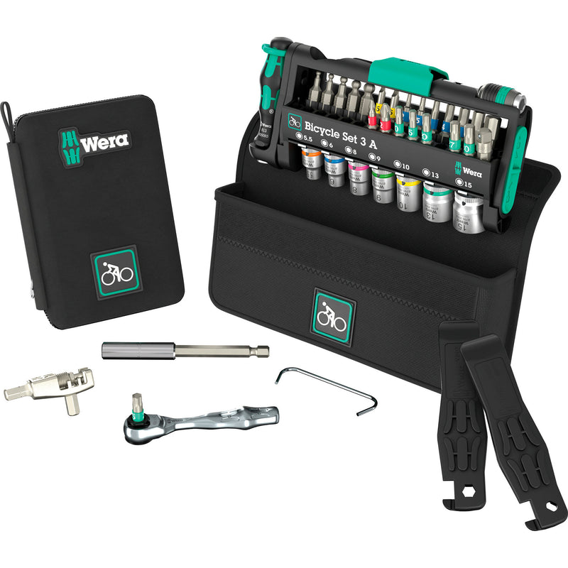 Afbeelding laden in galerijviewer, Wera bicycle set 3 a, 40‑delig gereedschapsset (zwart groen)