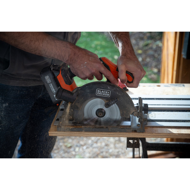 Afbeelding laden in galerijviewer, Black+decker 18v brushless cirkelzaag 165mm handcirkelzaag (zwart oranje, accu en oplader niet inbegrepen)