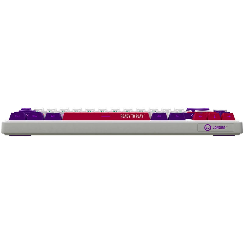 Afbeelding laden in galerijviewer, Lorgar kbp70mw rgb mechanisch gaming toetsenbord (wit, us lay-out (qwerty), logar toxic purple, 65%, rgb, hot-swappable, pbt double-shot, bluetooth | 2.4ghz | usb)