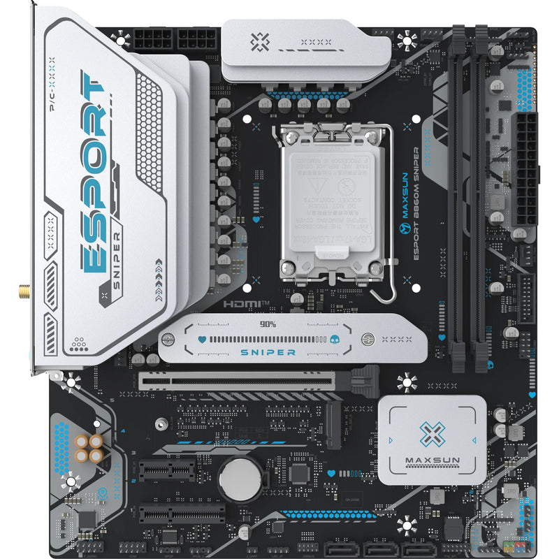 Afbeelding laden in galerijviewer, Maxsun ms-esport b860m sniper wifi socket 1851 moederbord (zwart, raid, 2.5 gb-lan, wlan, bt, sound, µatx)