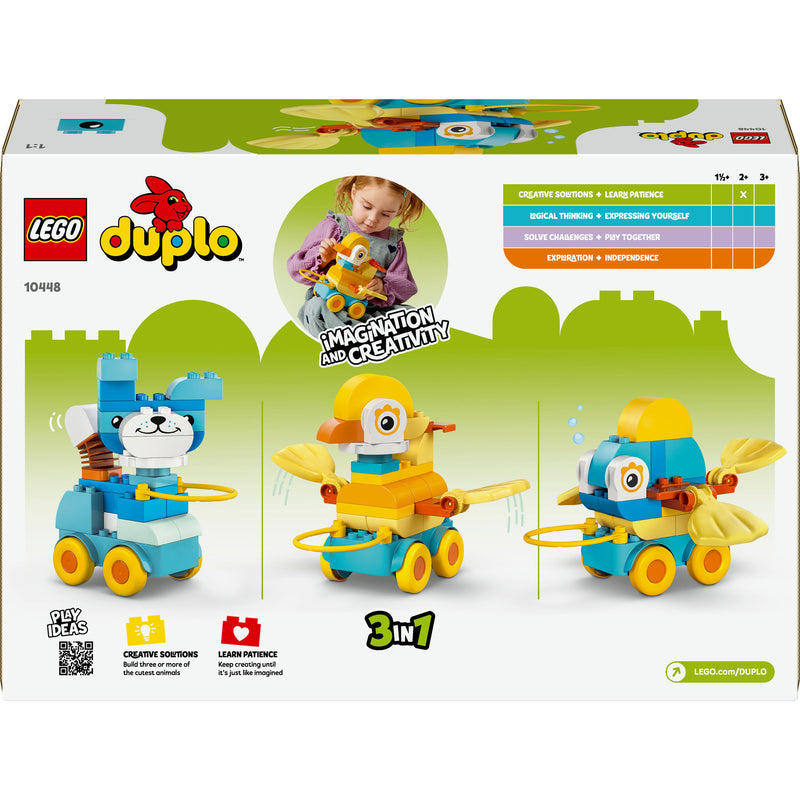 Load image into Gallery viewer, Lego duplo 10448 3-in-1 dieren op wielen peuterspeelgoed