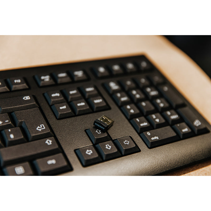 Load image into Gallery viewer, Cherry kw 3000 toetsenbord (zwart, eu lay-out (qwerty), rubberdome, 100%, 2,4ghz)
