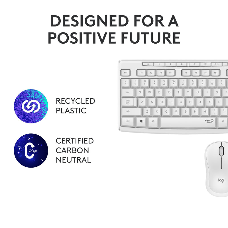 Load image into Gallery viewer, Logitech mk295 silent wireless keyboard and mouse combo, desktopset (grijs, us-international)