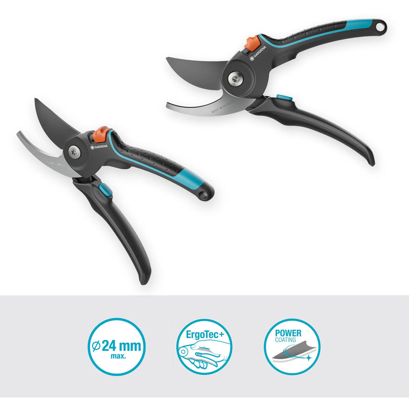 Load image into Gallery viewer, Gardena snoeischaar premiumcut pro fresh wood, bypass (grijs turquoise, 24 mm snoeidiameter)