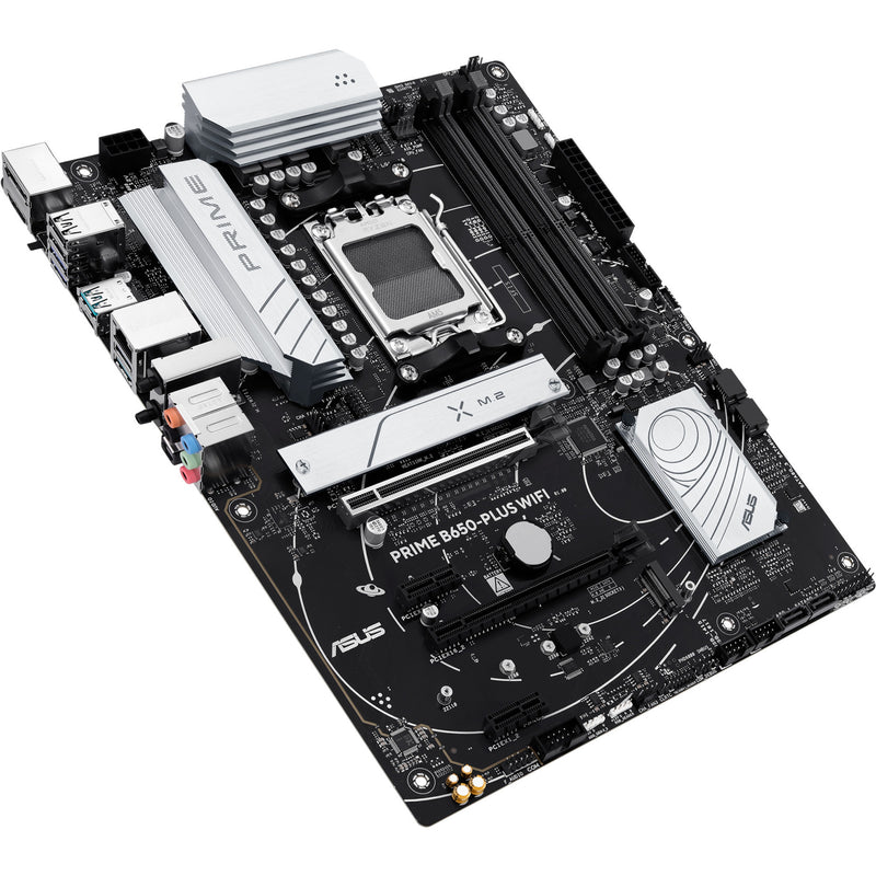 Load image into Gallery viewer, Asus prime b650-plus wifi socket am5 moederbord (zwart zilver, raid, 2.5gb-lan, wi-fi 6e, bt 5.3, sound, atx)