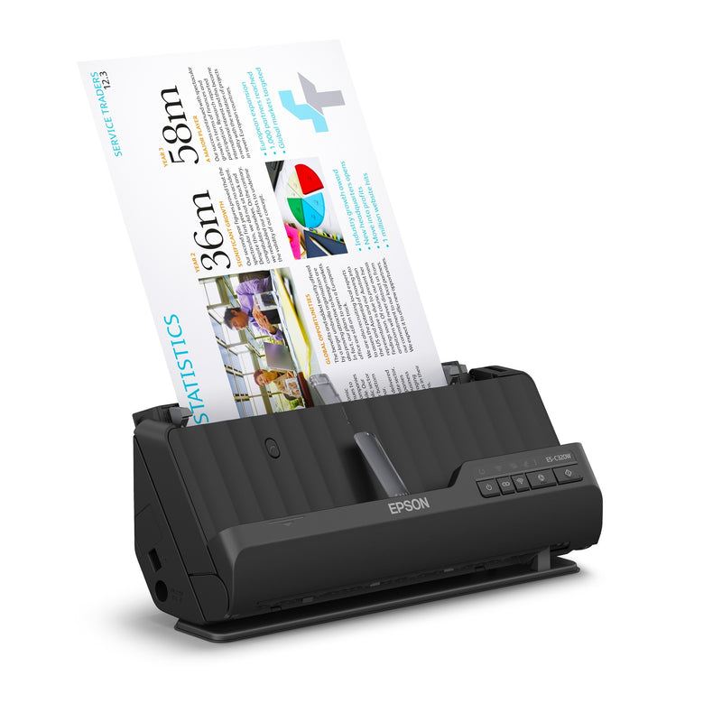 Load image into Gallery viewer, Epson es-c320w compacte a4-documentscanner met wi-fi-connectiviteit en u-traject (zwart, a4, a5, a6, b5)