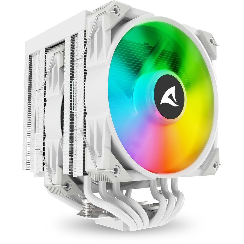 Load image into Gallery viewer, Sharkoon a60 rgb cpu-koeler (wit, 4-pins pwm fan-connector)