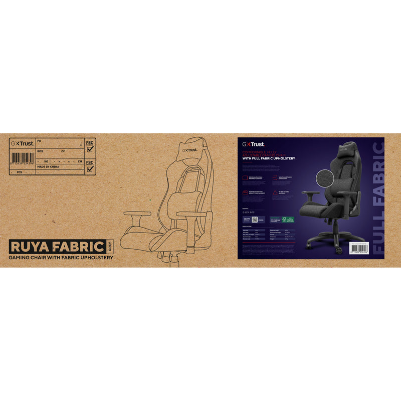 Load image into Gallery viewer, Trust gxt 723 ruya comfortabele stoffen gaming stoel (grijs)