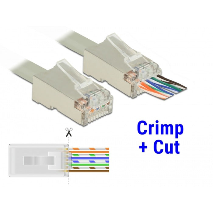 Load image into Gallery viewer, Delock rj45 crimp+cut plug cat.6 stp stekker (transparant, 20 stuks)