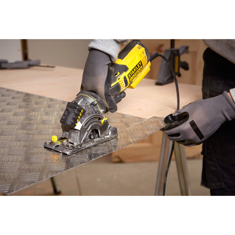 Load image into Gallery viewer, Stanley fatmax 650w multimateriaalzaag handcirkelzaag (geel zwart, met koffer)