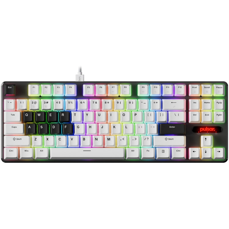 Load image into Gallery viewer, Pulsar pcmk 2he tkl mechanical gaming keyboard (wit, us lay-out (qwerty), 80% (tkl), rgb, pbt double-shot keycaps, hot-swap)