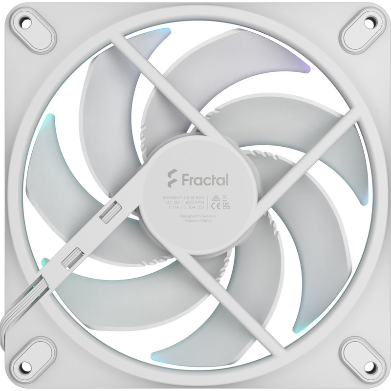 Afbeelding laden in galerijviewer, Fractal design momentum 14 rgb case fan (wit, 140 x 140 x 25 mm, pwm)