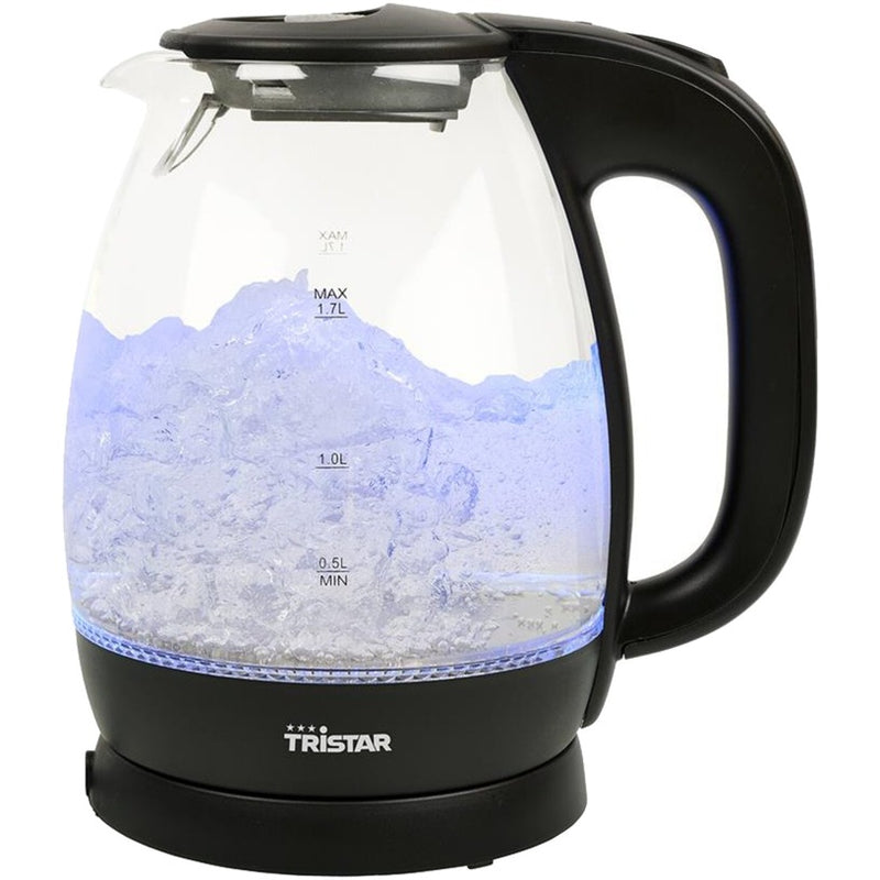 Load image into Gallery viewer, Tristar wk-3405 glazen waterkoker (zwart transparant, 1,7 liter)