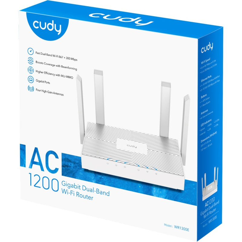 Afbeelding laden in galerijviewer, Cudy ac1200 gigabit wi-fi router (wit, app)