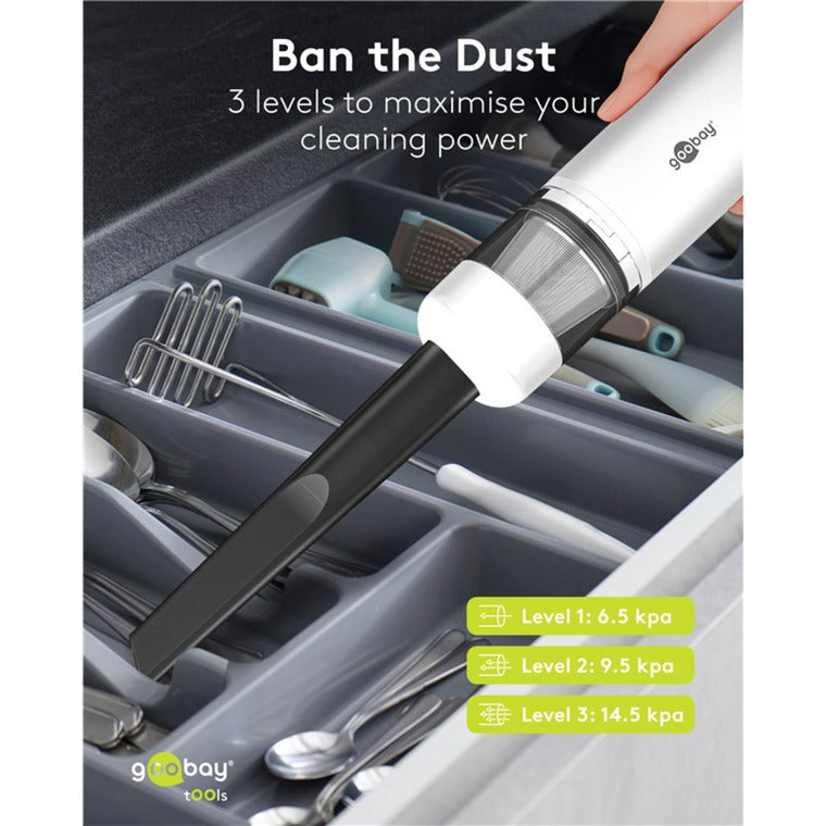 Load image into Gallery viewer, Goobay cordless mini vacuum cleaner advanced handstofzuiger (wit)