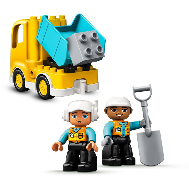 Load image into Gallery viewer, Lego duplo - truck graafmachine met rupsbanden constructiespeelgoed (10931)