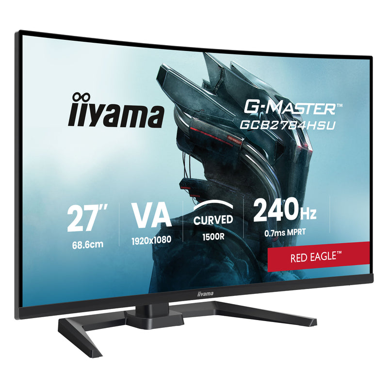 Load image into Gallery viewer, Iiyama g-master red eagle gcb2784hsu-b1 27 curved gaming monitor (zwart, 2x hdmi, 1x displayport, usb, audio, amd free-sync, 240 hz)