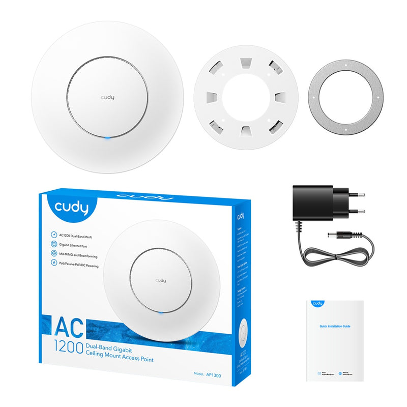Load image into Gallery viewer, Cudy ac1200 wi-fi gigabit access point (wit, mesh)