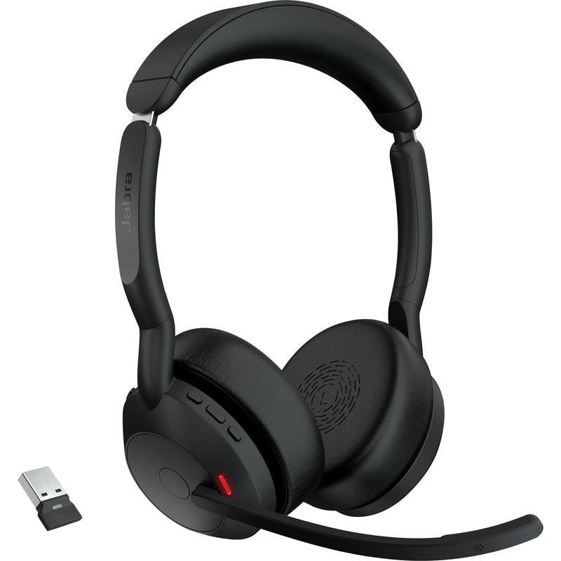 Afbeelding laden in galerijviewer, Jabra evolve2 55, incl. oplaadstandaard on-ear headset (zwart, stereo, uc, usb-a, link380a)