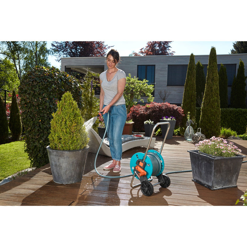 Load image into Gallery viewer, Gardena slangenwagen aquaroll s set (turquoise grijs, 18502-20)