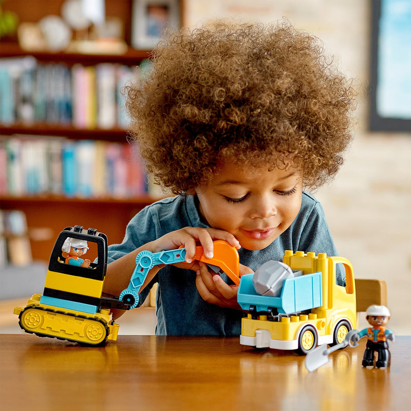 Load image into Gallery viewer, Lego duplo - truck graafmachine met rupsbanden constructiespeelgoed (10931)