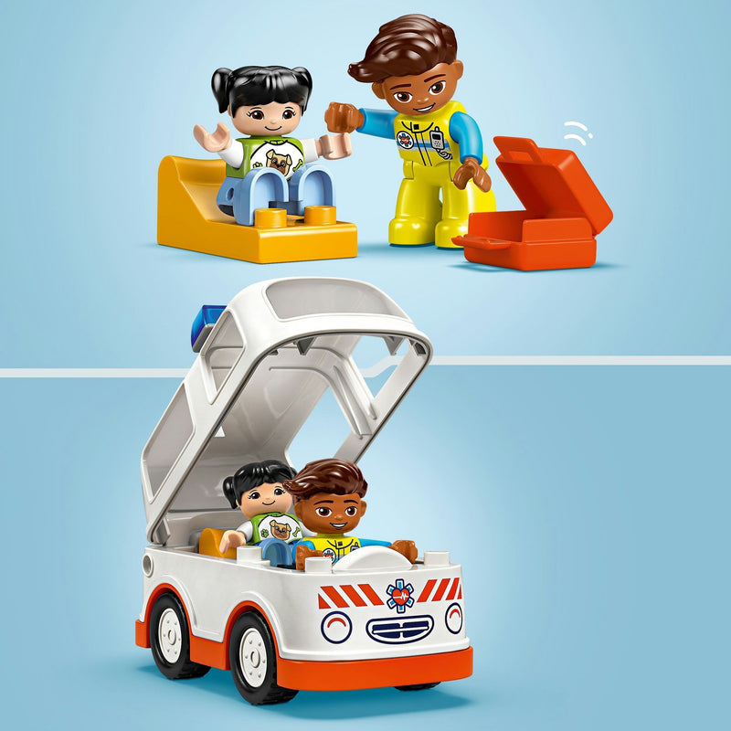 Load image into Gallery viewer, Lego duplo town 10447 ambulance met chauffeur