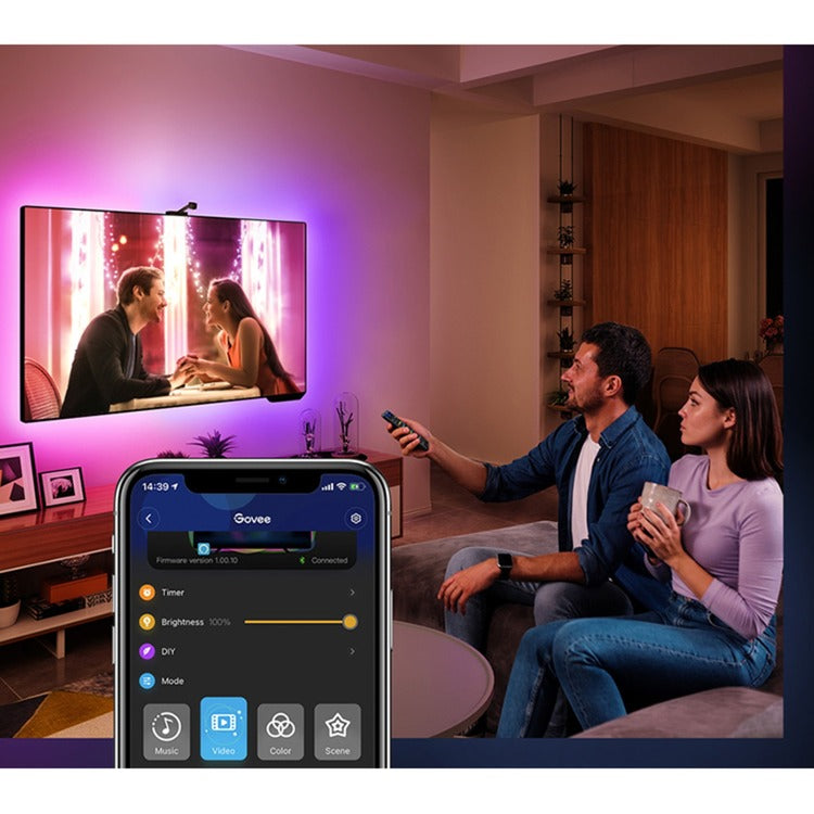 Afbeelding laden in galerijviewer, Govee h6199 dreamview t1 tv achtergrondverlichting sfeerverlichting (5 meter, rgbic, wifi, bluetooth, voor 75 - 85 inch tv's)