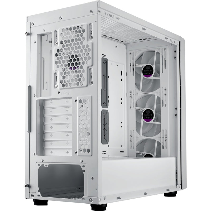 Load image into Gallery viewer, Cooler master masterbox 600 midi tower behuizing (wit | 2x usb-a | 1x usb-c | rgb | tempered glass)