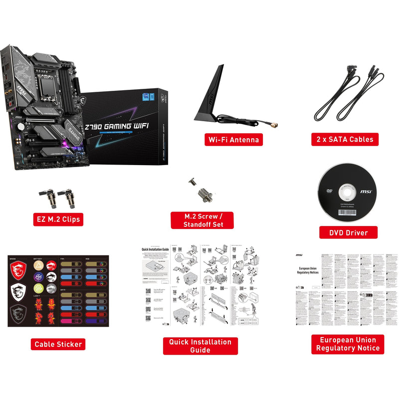 Load image into Gallery viewer, Msi z790 gaming plus wifi socket 1700 moederbord (grijs zwart, raid, 2.5 gb-lan, wi-fi 6e, bt, sound, atx)