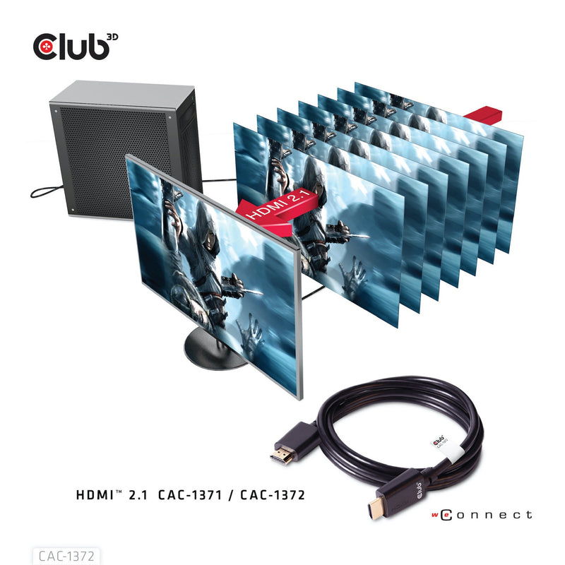 Load image into Gallery viewer, Club 3d gecertificeerde ultra high speed hdmi 2.1 kabel (zwart, 2 meter, 8k)