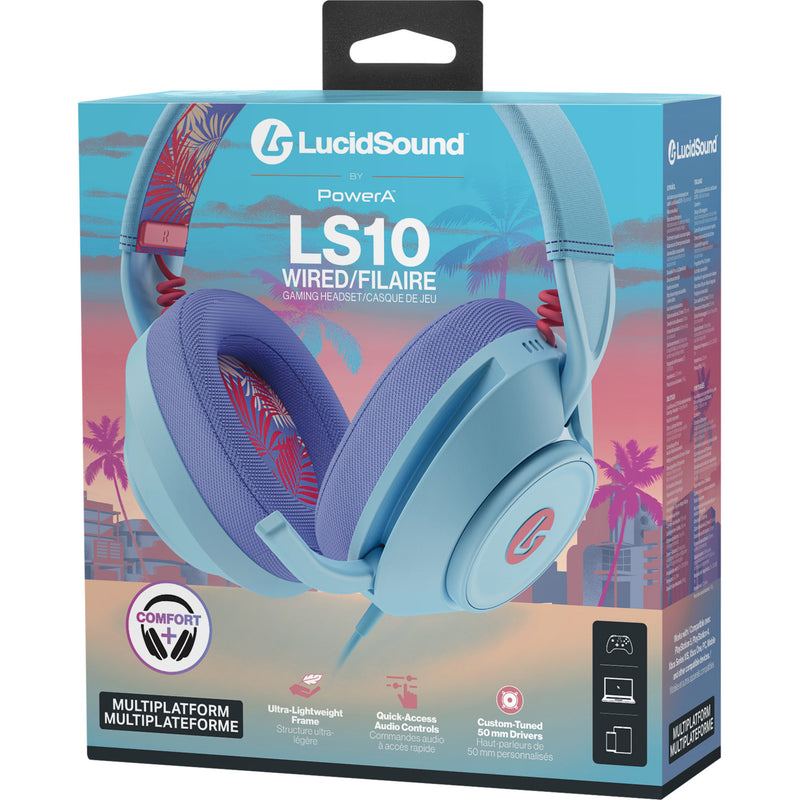 Load image into Gallery viewer, Powera lucidsound ls10 bedrade gamingheadset - oceaangolven over-ear gaming headset (lichtblauw paars, playstation 5, playstation 4, xbox series x|s, xbox one, pc, mobiel)