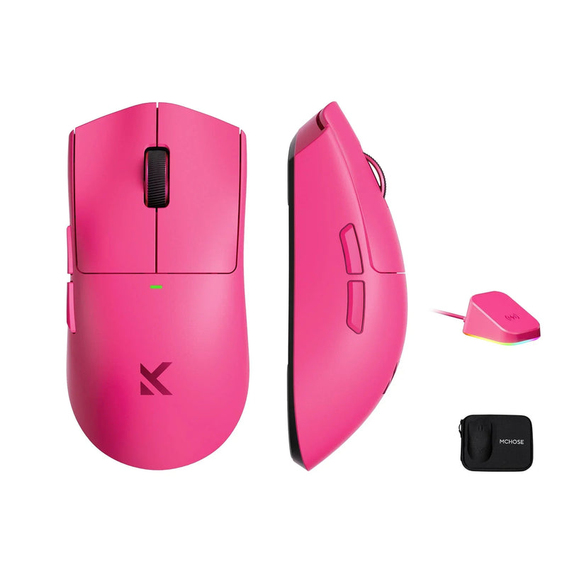 Afbeelding laden in galerijviewer, Mchose k7 ultra lightweight wireless gaming mouse (roze, rgb, usb 2.4 ghz, 42.000 dpi)