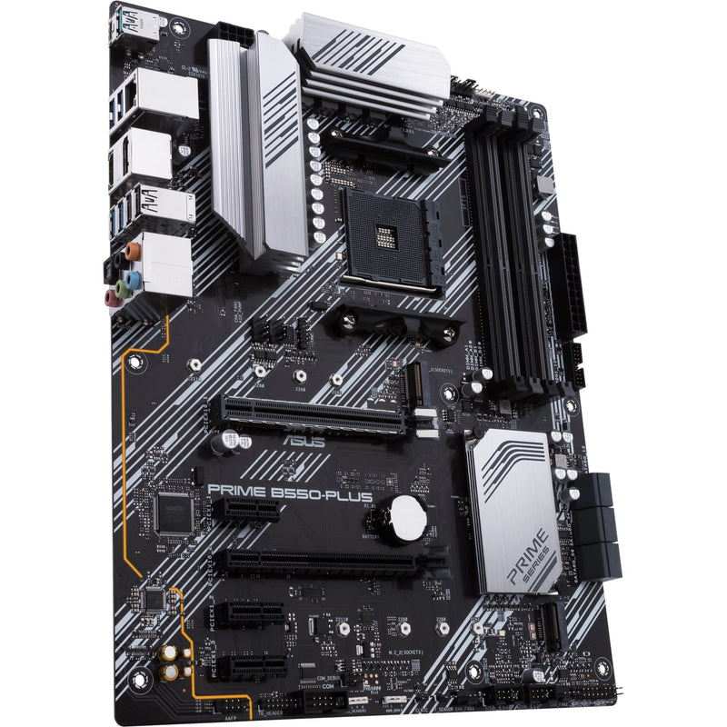 Load image into Gallery viewer, Asus prime b550-plus socket am4 moederbord (zwart zilver, raid, gb-lan, sound, atx)