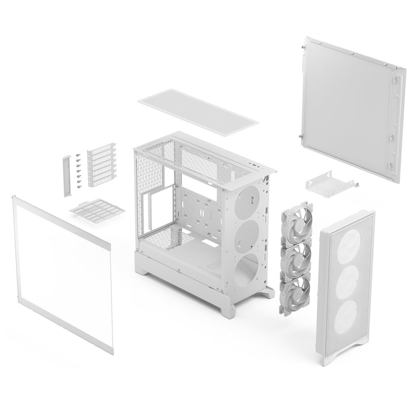 Afbeelding laden in galerijviewer, Fractal design pop 2 air rgb midi tower behuizing (wit | 1x usb-a | 1x usb-c | rgb | tempered glass)