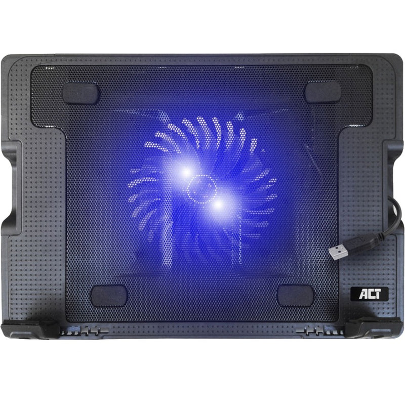 Load image into Gallery viewer, Act connectivity ac8110 laptopstandaard laptopkoeler (zwart, tot 17 in hoogte verstelbaar, 2-poorts hub)