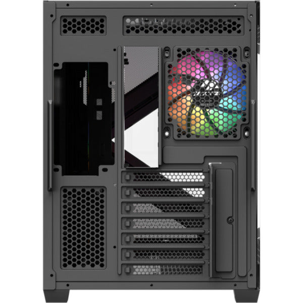 Afbeelding laden in galerijviewer, Xyz pc gear qubex midi tower behuizing (zwart | 2x usb-a | 1x usb-c | tempered glass)
