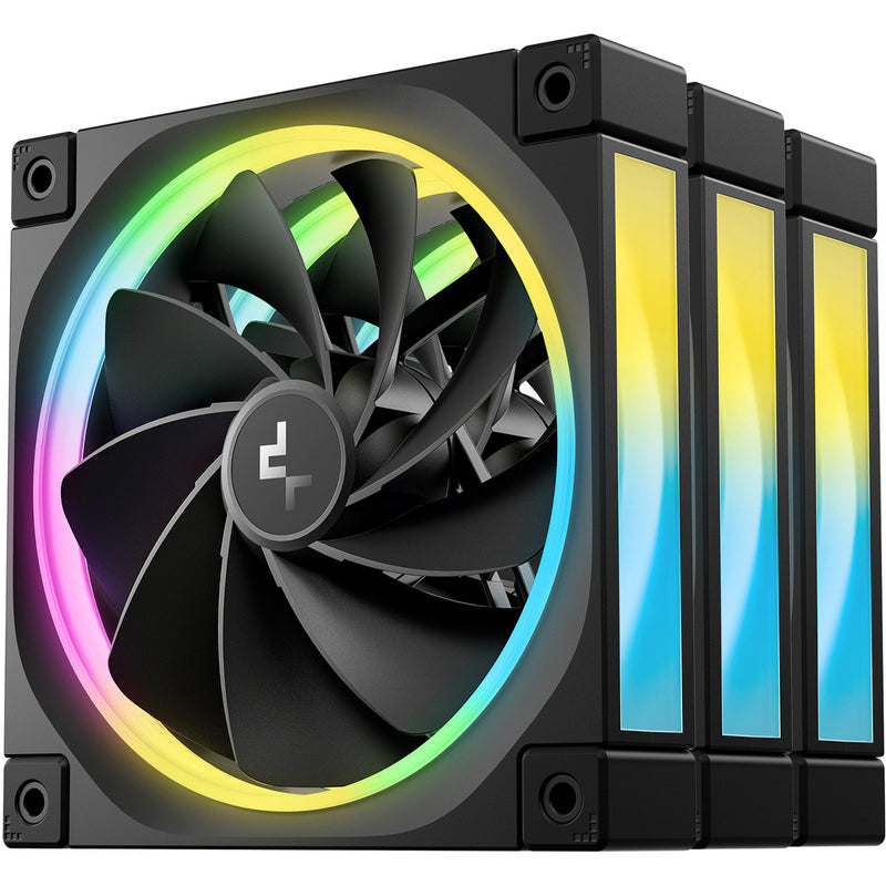 Afbeelding laden in galerijviewer, Deepcool fl12r rgb case fans (zwart, 3 stuks, 120 x 120 x 25 mm, pwm)
