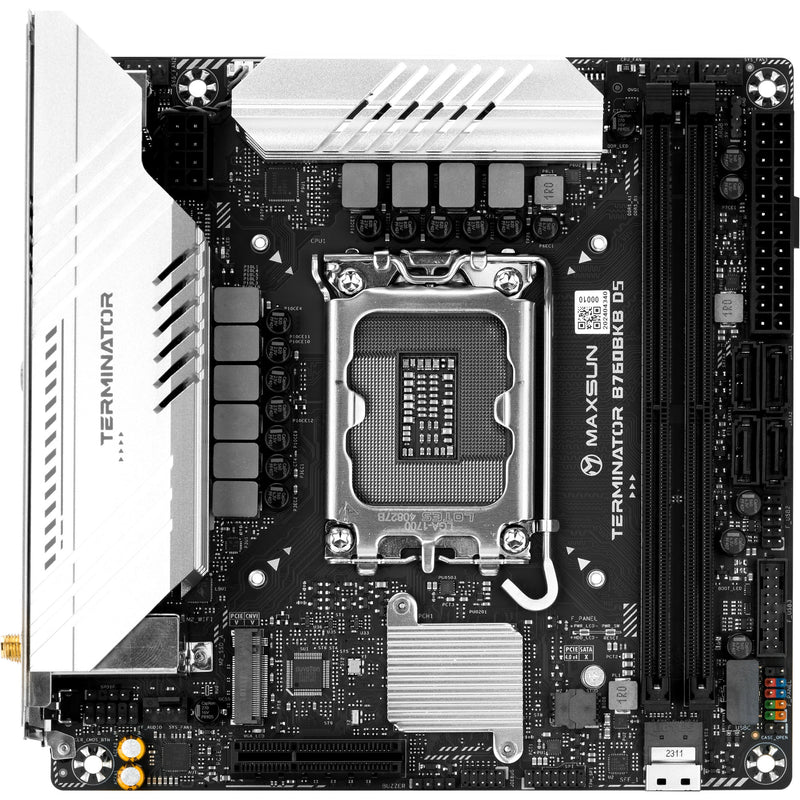 Afbeelding laden in galerijviewer, Maxsun ms-terminator b760bkb d5 wifi socket 1700 moederbord (zwart, raid, 2.5 gb-lan, wlan, bt, sound, µatx)