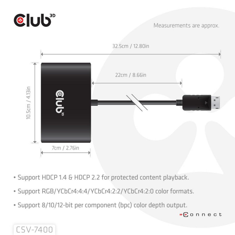 Afbeelding laden in galerijviewer, Club 3d displayport quad monitor hub mst 4x 4k30hz displayport splitter (zwart)