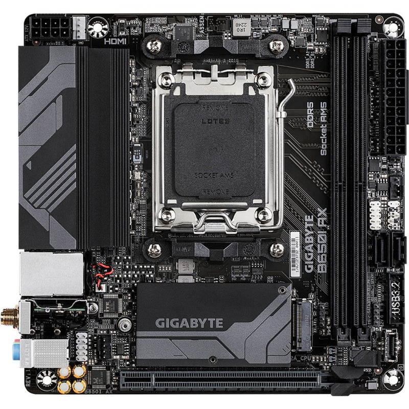 Load image into Gallery viewer, Gigabyte b650i ax socket am5 moederbord (zwart grijs, raid, 2.5 gb-lan, wlan, bt, sound, mini-itx)
