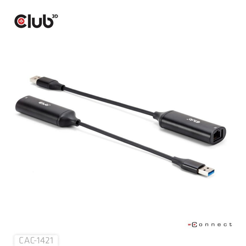Afbeelding laden in galerijviewer, Club 3d usb-a naar rj45 ethernet 5gbps adapter (zwart)
