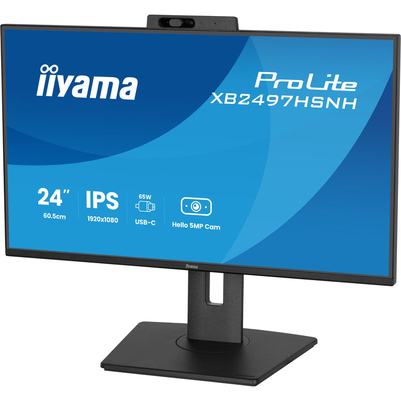 Load image into Gallery viewer, Iiyama prolite xb2497hsnh-b1 23.8 monitor (zwart, hdmi, displayport, lan, audio, usb-c, webcam)