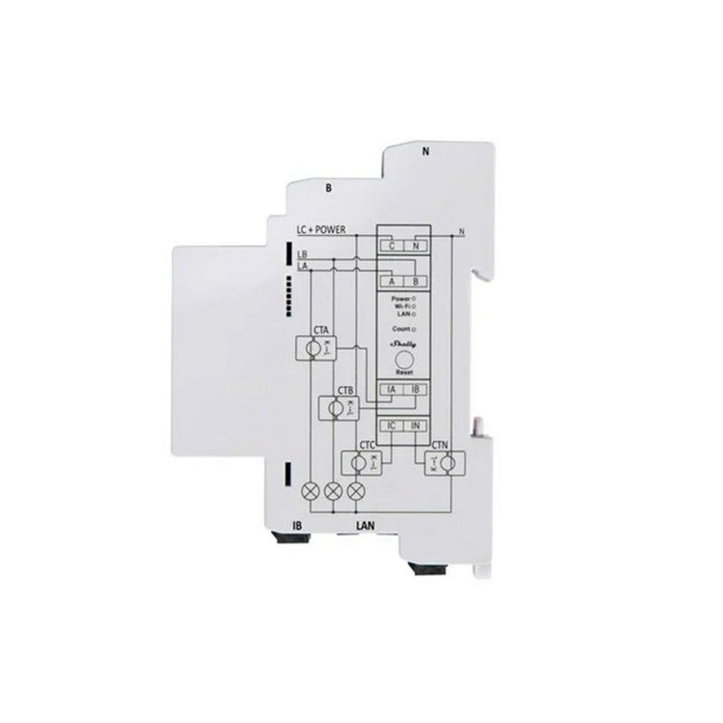 Load image into Gallery viewer, Shelly pro 3em-120a v2 meetapparaat (wit, lan, wifi, bluetooth)
