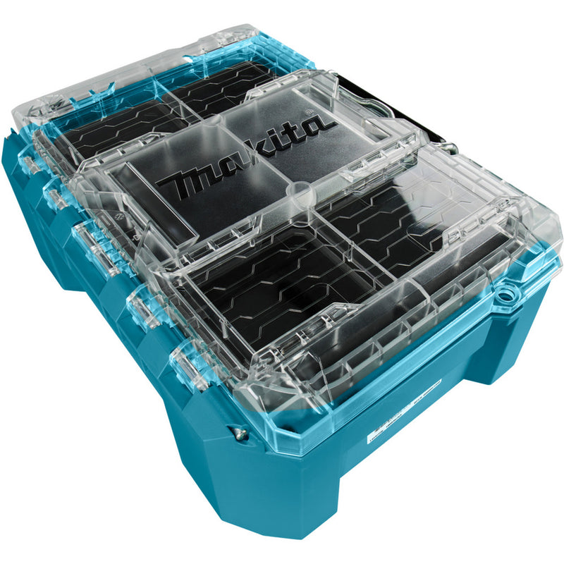 Load image into Gallery viewer, Makita maktrak organizer compact p-91067 gereedschapsbox (blauw zwart)