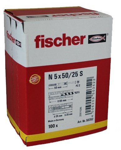 Load image into Gallery viewer, Fischer n 5x50 25 s nagelplug 100 st - 50352