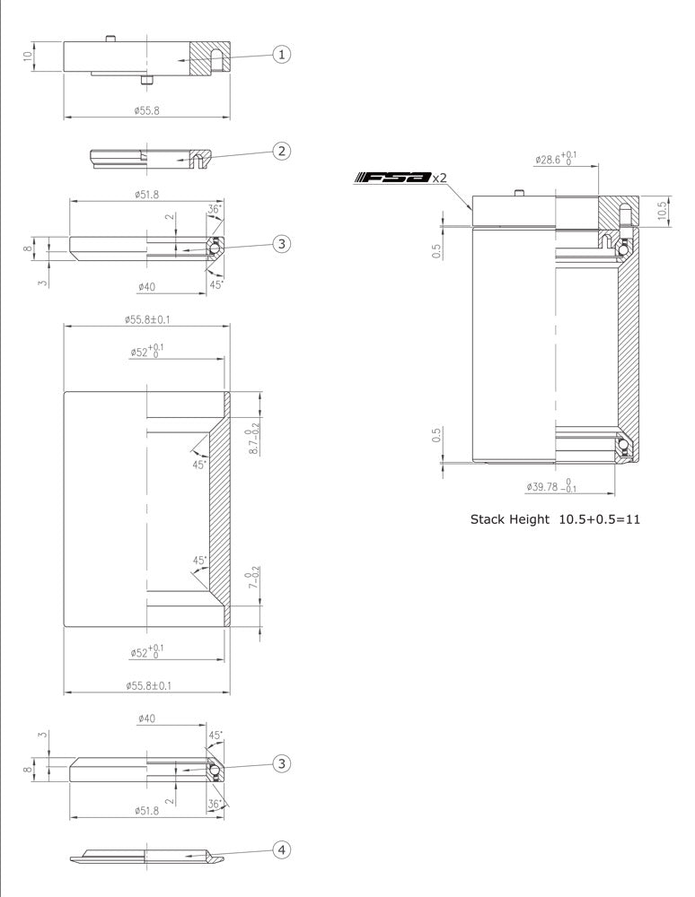 Load image into Gallery viewer, Fsa no.55r 1.5 acr headset