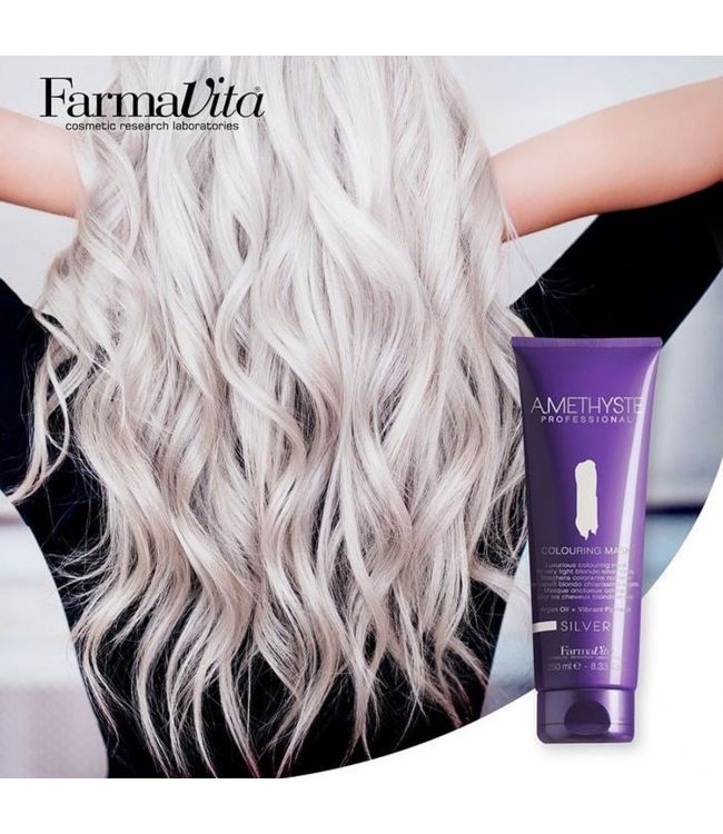 Load image into Gallery viewer, Farmavita amethyste colouring mask silver 250ml