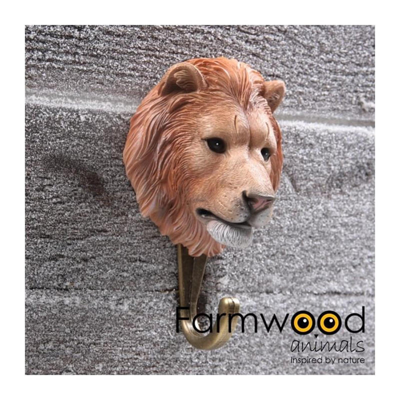 Load image into Gallery viewer, Farmwood animals kapstok haak hook'd! leeuw 5x7,5x12cm