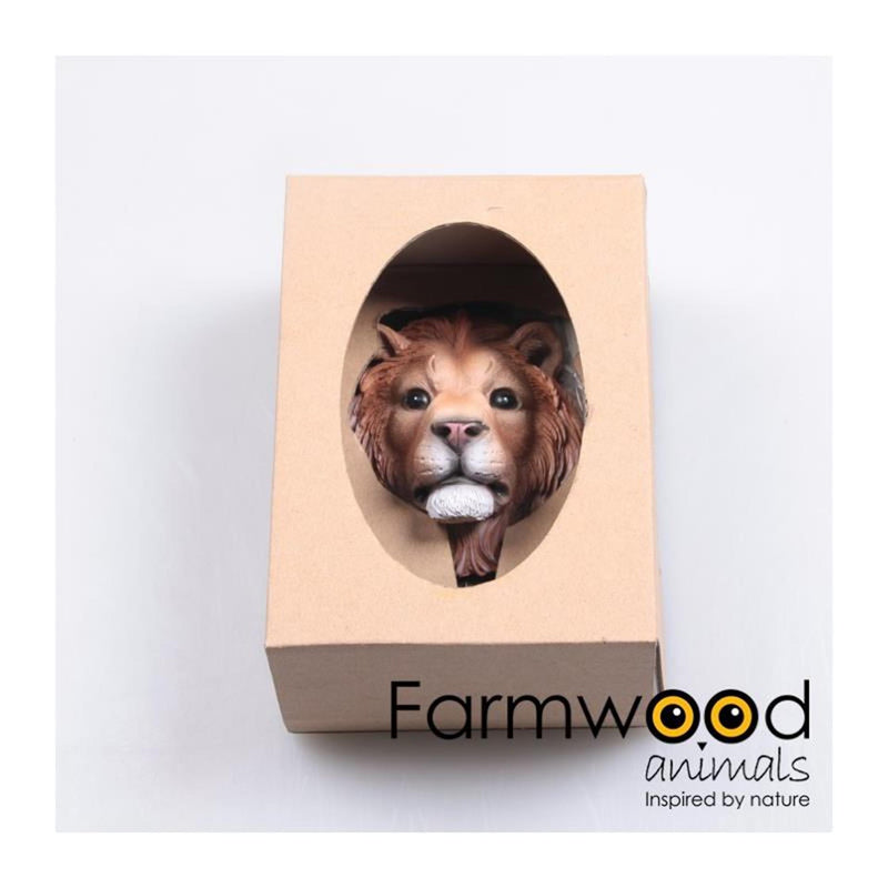 Load image into Gallery viewer, Farmwood animals kapstok haak hook'd! leeuw 5x7,5x12cm
