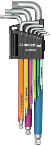 Load image into Gallery viewer, Gedore r36401009 | haakse stiftsleutelset | in | 1,5-10 mm multicolor | 9-dlg 3301332